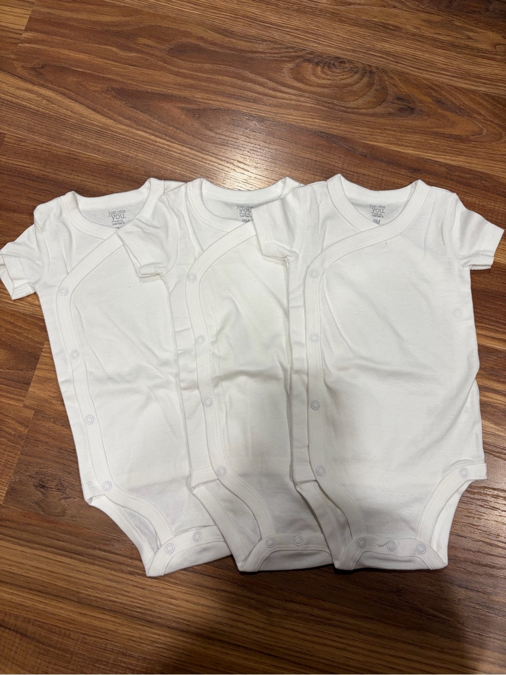 Carter's White Short-Sleeve Side-Snap One-Piece Bodysuits (3-Pack)